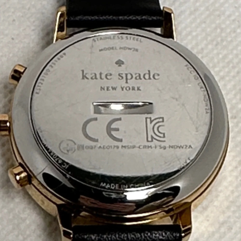 Kate Spade Women's Grand Metro “Cheers” Black and Gold Hybrid Smartwatch